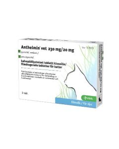 ANTHELMIN VET tabletti, kalvopäällysteinen 230/20 mg kissalle 2 fol