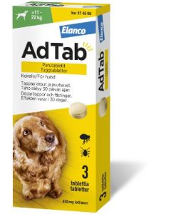 AdTab purutabletti 450 mg koiralle (> 11–22 kg) 3 fol