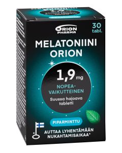 Melatoniini Orion 1,9 mg piparminttu suussa hajoava 30 tabl