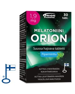 Melatoniini Orion 1,9 mg piparminttu suussa hajoava 30 tabl