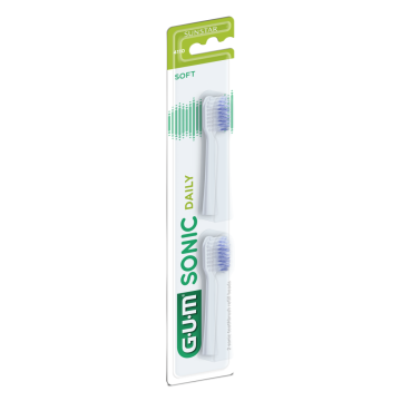 GUM Sonic Daily vaihtoharjaspäät valkoinen 2 kpl