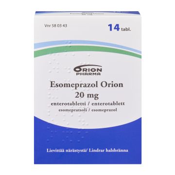 ESOMEPRAZOL ORION enterotabletti 20 mg 14 fol