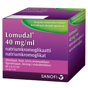 LOMUDAL silmätipat, liuos, kerta-annospakkaus 40 mg/ml 60 x 0,35 ml