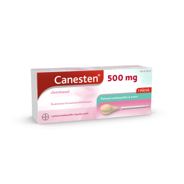 CANESTEN 500 mg emätinpuikko, kaps, pehmeä 1 fol