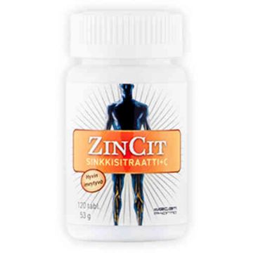 ZINCIT SINKKISITRAATTI + C-VIT 120 TABL