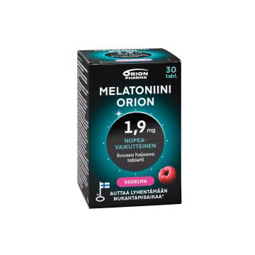 Melatoniini Orion 1,9 mg vadelma suussa hajoava tabletti 30 tabl