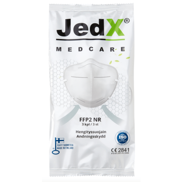 FFP2 sertifioitu JedX hengityssuojain  (FIN) 3 kpl