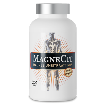 MAGNECIT MAGNESIUMSITRAATTI + B6-VITAMIINI 200 tabl