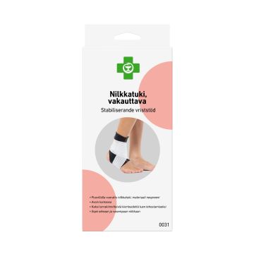 Apteekki nilkkatuki vakauttava L musta-valkoinen X1 kpl