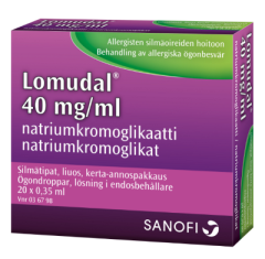 LOMUDAL 40 mg/ml silmätipat, liuos, kerta-annospakkaus 20x0,35 ml