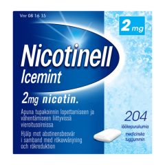 NICOTINELL ICEMINT 2 mg lääkepurukumi 204 fol