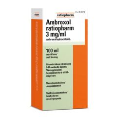 AMBROXOL RATIOPHARM oraaliliuos 3 mg/ml 100 ml