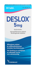 DESLOX 5 mg tabl, kalvopääll 30 fol