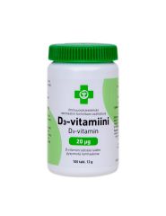 APTEEKKI D3-VITAMIINI 20 MIKROG X100 TABL