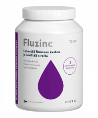 Apteq Fluzinc mustaherukka 72 tabl