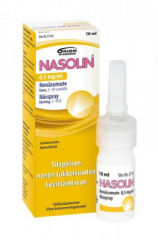 NASOLIN 0,5 mg/ml nenäsumute, liuos (säilytysaineeton)10 ml
