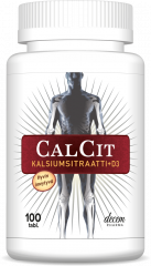 CalCit kalsiumsitraatti + D3-vitamiini 500mg/15mikrog 100 tabl