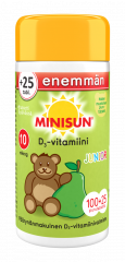 Minisun D-vitamiini Päärynä Nalle jr.10 mikrog 100+25 tabl
