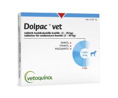 DOLPAC VET TABLETIT KESKIKOKOISILLE KOIRILLE 200,28/49,94/50 mg tabl (3-30 kg)6 fol