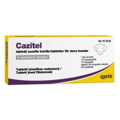 CAZITEL TABLETIT SUURILLE KOIRILLE vet tabl (läpipainopakkaus kotelossa)2 fol